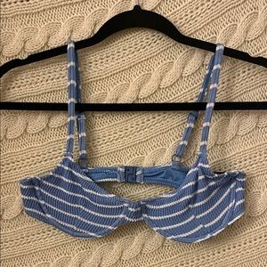 Blue and White Striped Underwire Bikini Top